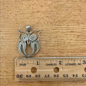 Silver Owl Pendant Necklace